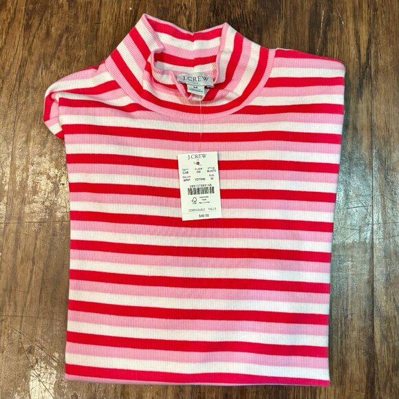 NWT - J. CREW FACTORY Striped Ribbed-knit Mockneck Top - Picture 5 of 5